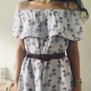 Cute dress with flower carrying bicycle prints 🌹